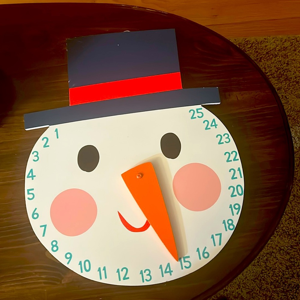 Wooden snowman advent calender
